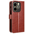 Etui z klapką do Infinix Hot 40i, Crazy Horse Wallet, brązowe