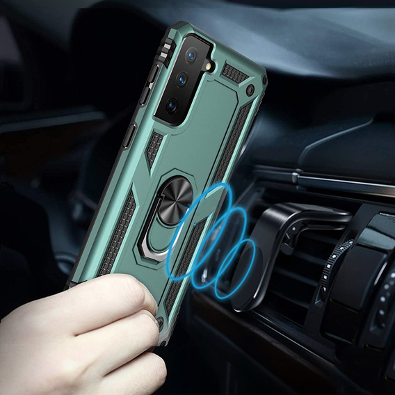 Etui pancerne do Samsung Galaxy S21, Nox Case Ring, zielone