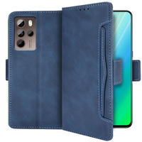 Etui z klapką do HTC U23 Pro, Card Slot, granatowe