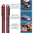 Etui do iPhone 17 Pro Max, pancerne, z wbudowanym szkłem, czerwone