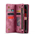 Etui CASEME do Samsung Galaxy S25 Ultra, Retro Leather Wallet, z paskiem, czerwone
