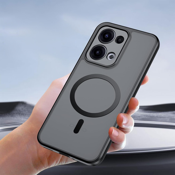Etui do Oppo Reno 13, do MagSafe, ERBORD Matt Case, czarny