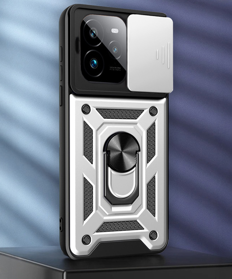 Etui pancerne do Realme GT 7 Pro, CamShield Slide, srebrne