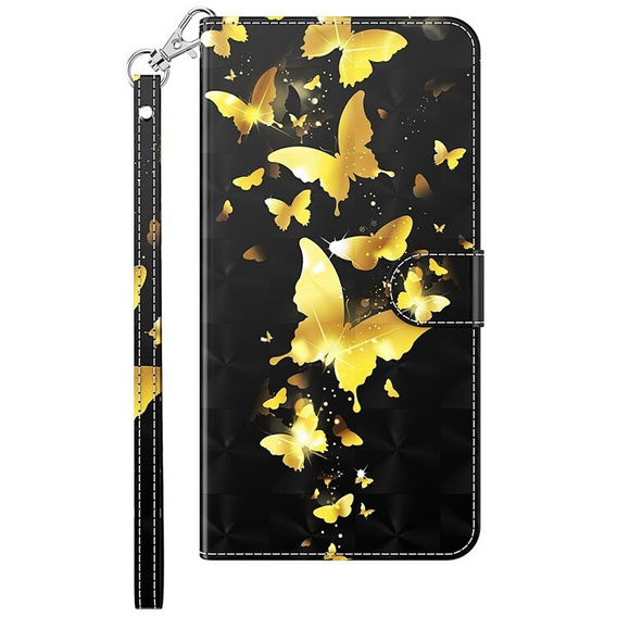 Etui z klapką do Xiaomi Redmi 13C / Poco C65, Wallet, Butterflies złote