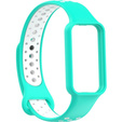 Pasek Silikonowy do Xiaomi Redmi Smart Band 2 / Xiaomi Smart Mi Band 8 Active, Turkusowy / Biały