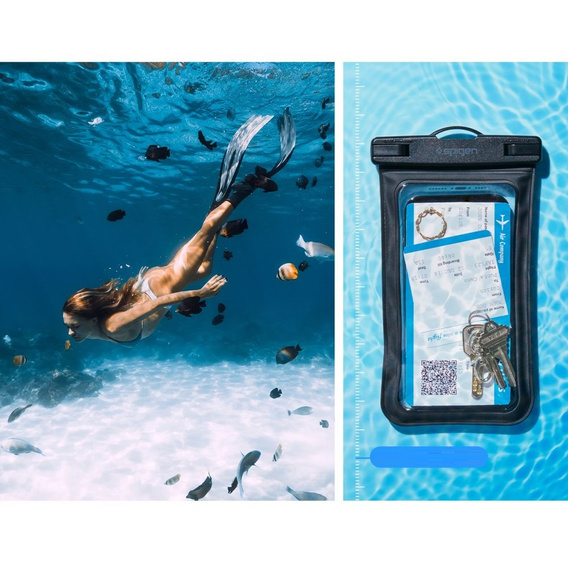 Wodoszczelne etui Spigen A601 Universal Waterproof Case 1-Pack, czarne