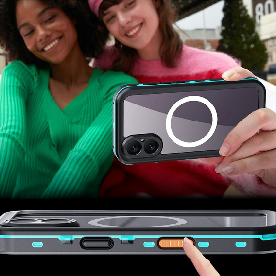 Etui Wodoodporne IP68 do iPhone 17, SHELLBOX MagSafe, niebieskie