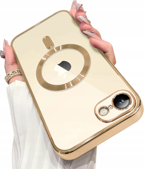 Etui do iPhone 7 Plus / 8 Plus, Electro MagSafe, złote + Szkło na ekran