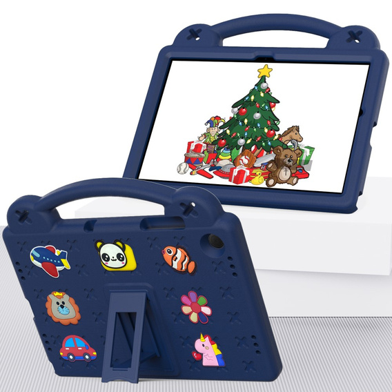 Etui do Samsung Galaxy Tab A11 Plus / A9 Plus, Cute Patterns, z podstawką, Granatowe