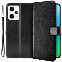Etui z klapką do Xiaomi Redmi Note 12 5G / POCO X5 5G, Crazy Horse Wallet, czarne