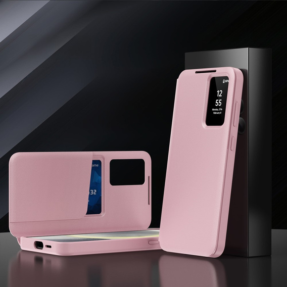 Etui z klapką do Samsung Galaxy S24 Ultra, Smart View Wallet, różowe
