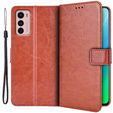 Etui z klapką do Motorola Moto G42 4G, Crazy Horse Wallet, brązowe