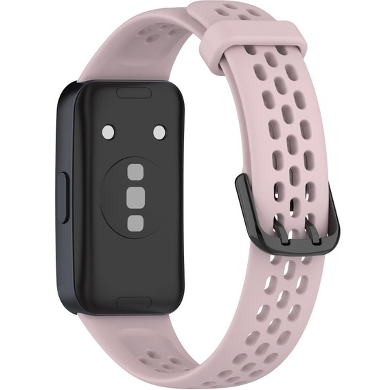 Pasek Silikonowy do Huawei Band 8 / Huawei Band 9 / Huawei Band 10, z dziurkami, Różowy