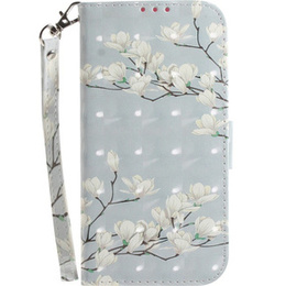 Etui z klapką do Xiaomi Redmi Note 9S / 9 Pro / 9 Pro Max, Wallet, Magnolia Flowers szare