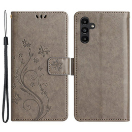 Etui z klapką do Samsung Galaxy A55 5G, Butterfly, szare