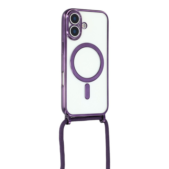 Etui do iPhone 17, Electro MagSafe, fioletowe + Smycz