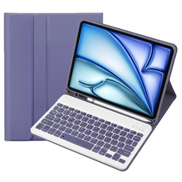 Etui z klawiaturą do iPad Air 11" 2025/2024 (7/6 gen.), Leather Pen Slot, fioletowe