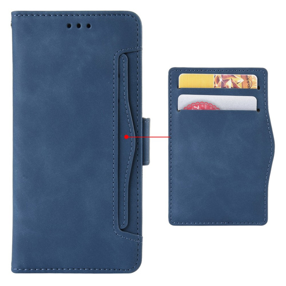 Etui z klapką do Xiaomi Redmi Note 13 Pro+, Card Slot, niebieskie