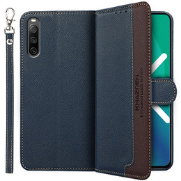 Etui z klapką do Sony Xperia 10 IV, KHAZNEH RFID Case, niebieskie