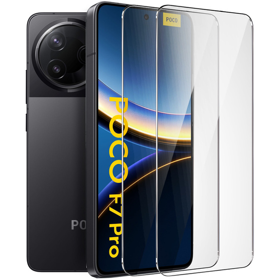 2x Szkło Hartowane do Xiaomi Poco F7 Pro, ERBORD 9H Hard Glass, szybka