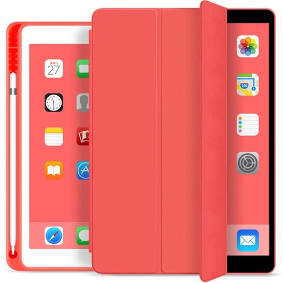 Etui do iPad 10.2" 2021/2020/2019 (9/8/7 gen.), z miejscem na rysik, Czerwone