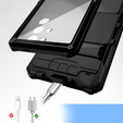 Etui pancerne do Samsung Galaxy S25 Ultra, R-JUST, ze szklaną ochroną kamery, czarne