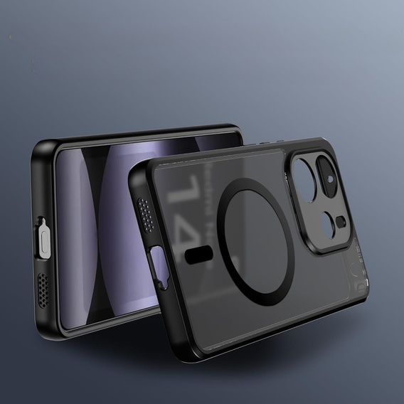Etui do Xiaomi Redmi Note 14 4G, do MagSafe, ERBORD Matt Case, czarny + Szkło na ekran