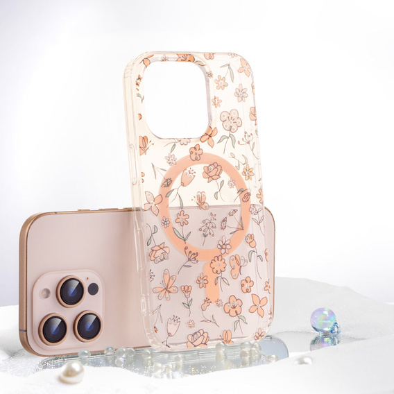 Etui do iPhone 16 Pro, Laser Flower, do MagSafe, Tulip
