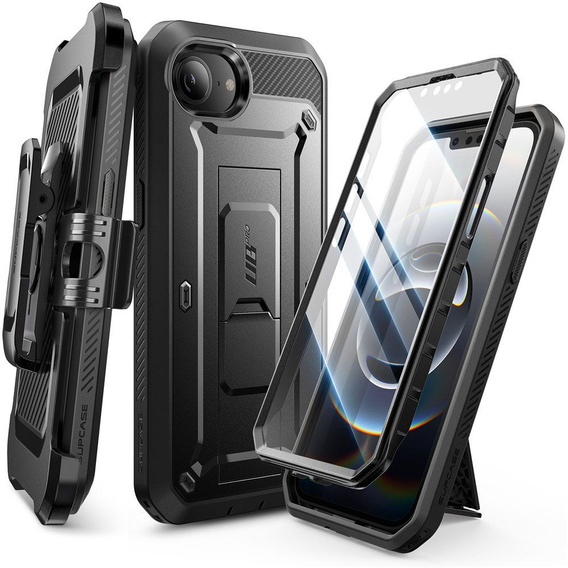 Etui Supcase do iPhone 16E, Unicorn Beetle Pro, Czarne
