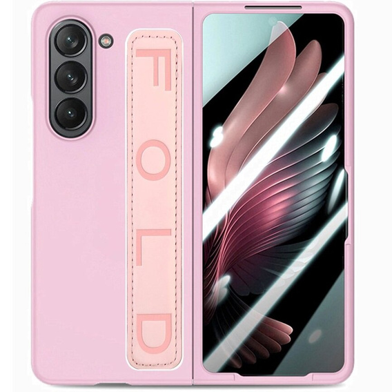 Etui do Samsung Galaxy Z Fold6 5G, z rączką, różowe