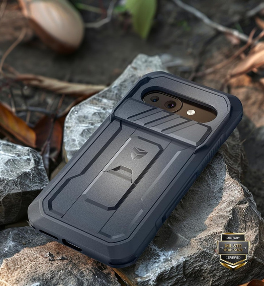 Etui pancerne do Google Pixel 9a, Dexnor Kickstand (Two Frames), niebieskie
