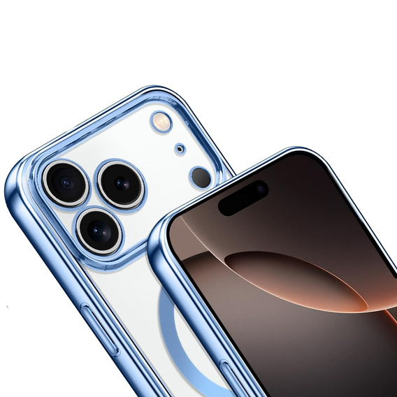 Etui do iPhone 17 Pro, Electro MagSafe, niebieskie + Smycz