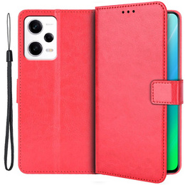 Etui z klapką do Xiaomi Redmi Note 12 5G / POCO X5 5G, Crazy Horse Wallet, czerwone