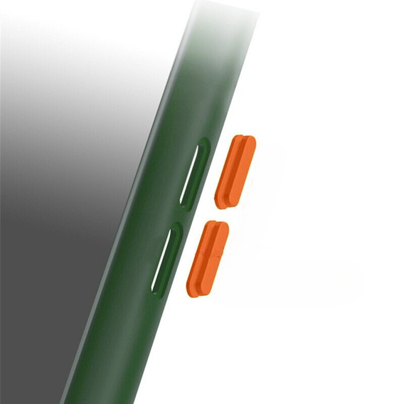 Etui silikonowe do Xiaomi Poco F6, z ochroną aparatu, przezroczyste / zielone