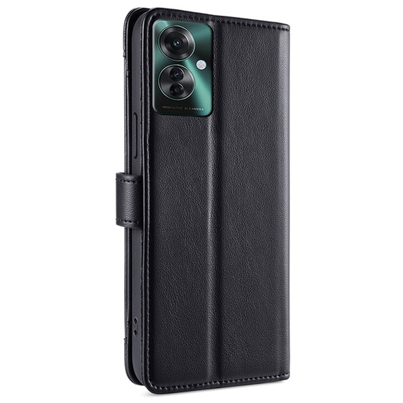 Etui z klapką do Oppo Reno 11F 5G, Wallet Zipper Pocket, czarne