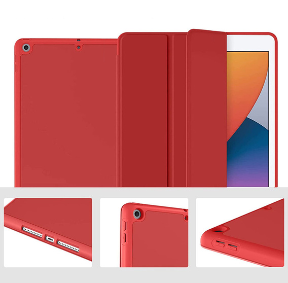 Etui do iPad 10.2" 2021/2020/2019 (9/8/7 gen.), z miejscem na rysik, Czerwone