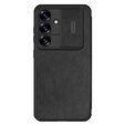Etui z klapką NILLKIN do Samsung Galaxy A56 5G, CamShield Qin Pro, skórzane, czarne