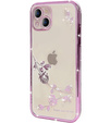 Etui do iPhone 15 Plus, Glitter Flower, fioletowe