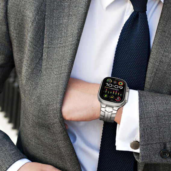 Bransoleta do Apple Watch 1/2/3/4/5/6/7/8/9/10/11/SE Ultra 1/2/3 42/44/45/46/49mm, Tytanowa
