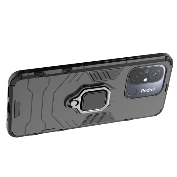 Etui do Xiaomi Redmi 12C, Kickstand Ring, czarne