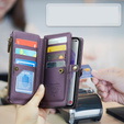 Etui CASEME do Samsung Galaxy A55 5G, RFID Leather Wallet, z paskiem na ramię, fioletowe
