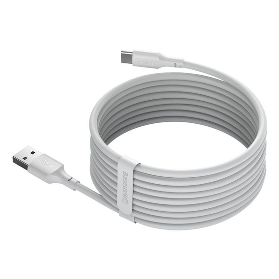 Baseus Simple Wisdom – zestaw 2 kabli USB-A do USB-C 1,5 m 5A - biały
