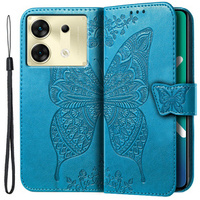 Etui z klapką do Infinix Zero 30 5G, Butterfly, niebieskie