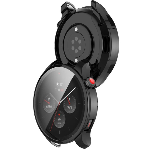 2w1 Etui z osłoną na ekran do Amazfit GTR 4 46mm, Czarne