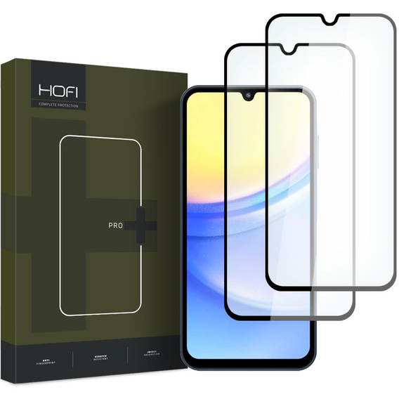 Hofi Glass Pro+ Szkło Hartowane do Samsung Galaxy A25 5G / A15 4G/5G, czarne (2 sztuki)