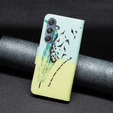 Etui z klapką do Samsung Galaxy M34, Wallet, Feather niebieskie / żółte