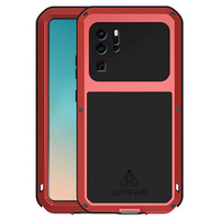 Etui Love Mei do Huawei P30 Pro, pancerne ze szkłem, czerwone / czarne