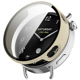 2w1 Etui + Szkło Hartowane do Xiaomi Watch S4 41mm, beżowe