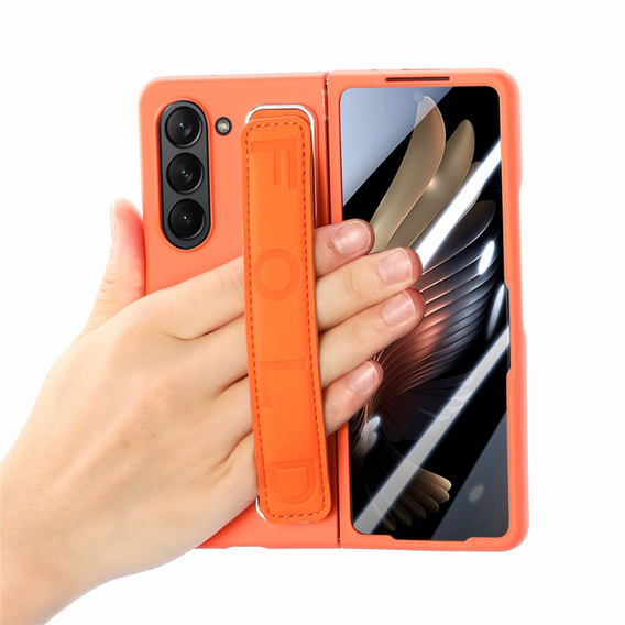 Etui do Samsung Galaxy Z Fold6 5G, z rączką, pomarańczowe