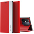 Zestaw Etui do Xiaomi Redmi 12C, Side Magnetic z klapką, Czerwone + Szkło
